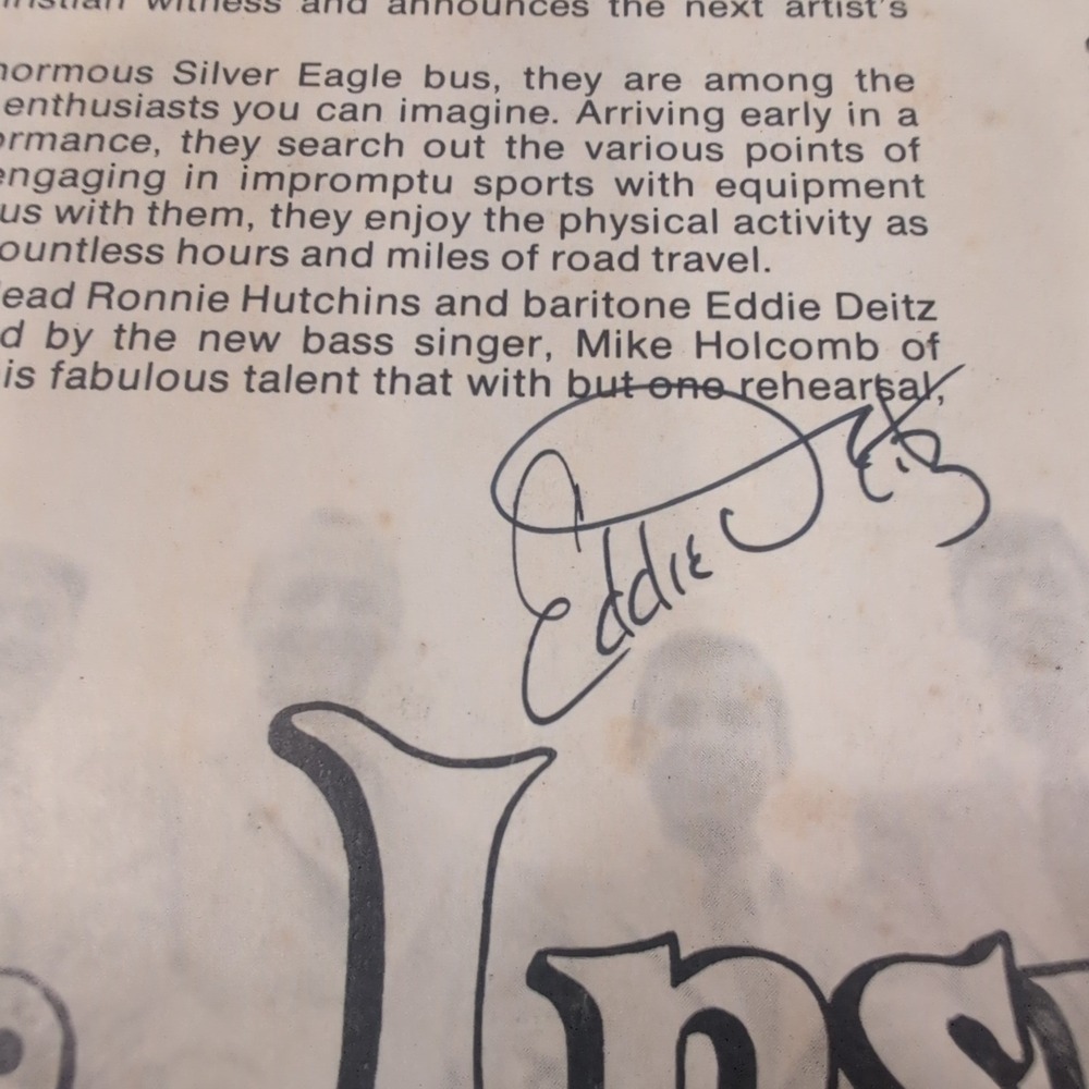 The Inspirations We Shall Rise Signed Vinyl LP Canaan Southern Gospel - Picture 3 of 4
